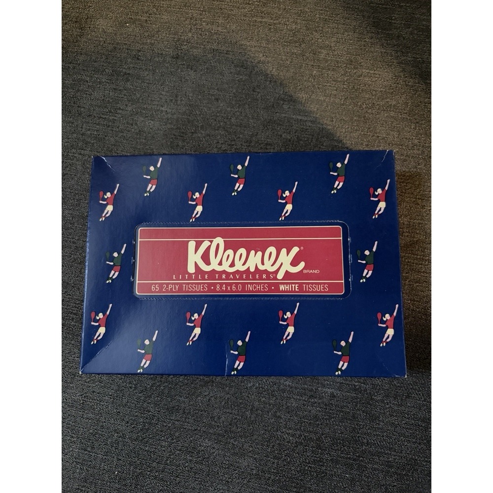 Vintage Kleenex Tissue Box Little Travelers from  1987 Tennis Players